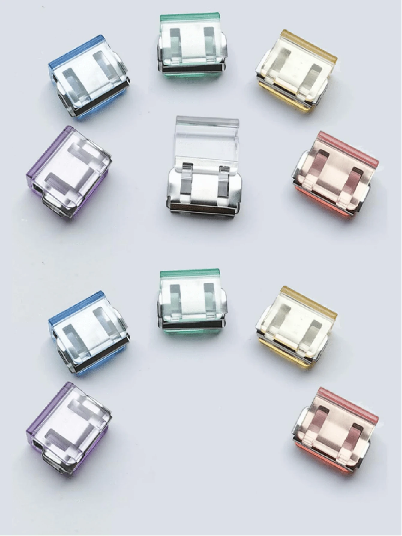1 Pack (10 Pcs) 1-Inch Stackable Push Binder Clips - Strong Grip Reusable File Organizers For Office Reports, School Notes & Home Craft Papers Space-Saving Sleek Clips For Document Sorting, Scrapbooking & Desk Storage, Essential Office & School Supplie - 隨機 - 查看 1