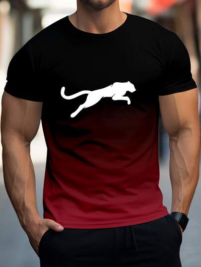 男士时尚圆领短袖运动T恤，多功能舒适T恤，春夏运动风服饰