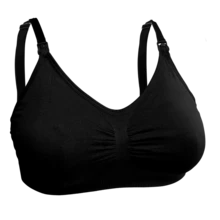 Set Of 2 Nursing Bras With Removable Postpartum Cups, Seamless Reinforced Fabric - Blanco y Negro - Ver 3