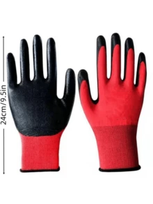 1/5/10 双装，重型多用途工作手套，丁腈涂层防切割，水钻纹理防滑，适用于园艺/机械/汽车维修，防撕裂透气内衬，工业级防护装备（男女通用） - 彩色 - 查看 11