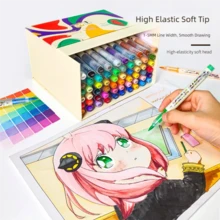 168 Colors Acrylic Marker Pen Set, Quick Dry And Fade Resistant, Ideal For Painting, Illustration, Crafts, Coloring Books, DIY Projects On Paper, Fabric, Wood, Stone, Plastic, Glass, Ceramic, Pumpkin, Metal And More, Perfect Gift For Easter, Thanksgiving, Halloween, Christmas - Multicolor - View 5