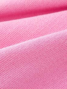 Camiseta Polo Feminina com Bordado, Camisa de Manga Curta, Rosa Primavera/Verão - Rosa chiclete - Visão 4