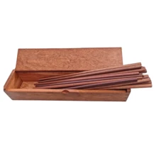 10pcs High Quality Wooden Chopsticks Set With Wooden Box - Ideal For Home, Kitchen, Living Room - Prevents Chopsticks From Scattering - Great Gift Choice - Redwood - View 9