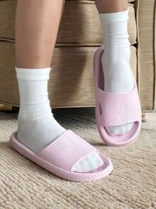 New Fashionable Minimalist Men's Slippers, Suitable For Casual Daily Wear, Versatile And Practical. Thick Sole, Breathable And Soft, Comfortable To Wear. Made Of EVA Material, Anti-Bacterial, Quick-Drying And Super Shock-Absorbing. Suitable For Beach, Outdoor, Indoor, Bedroom, Bathroom And Other Occasions, Stylish Slippers For Men And Couples, Also Can Be Used As Bathroom Slippers. - Multicolor - View 9