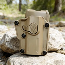 1pc Outdoor Hunting Right Hand Protective Holster, PP Material, Universal Fit With Quick Release Function, Suitable For G17, P320, 1911 And Other Models, 4 Colors Available: Transparent, Military Green, Black, Sand - Multicolor - View 12