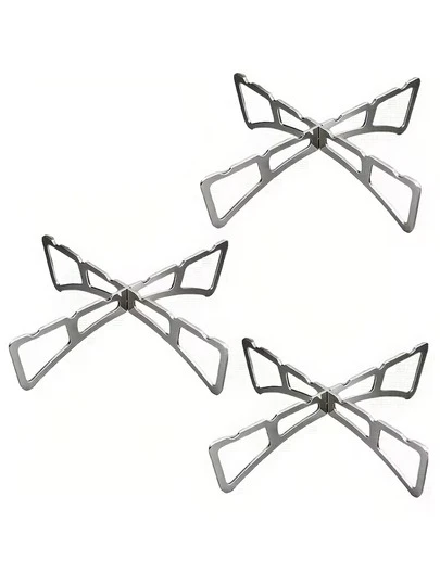 1pc/3pcs Set, Unique Shaped Steaming Rack, Stainless Steel Steaming Rack, Kitchen Steamer Accessories, Suitable For Air Fryer, Frying Pan, Pressure Cooker, Round Cake Mold, Oven, Stainless Steel Baking & Cooling Rack