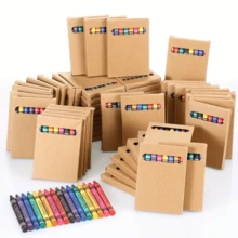 5 Boxes [40pcs] Creative Mini Short 8-Color Wax Crayons, Boxed Colored Pencils, Art Drawing Colored Pens, Suitable For Student Back To School Prizes & Gifts - Multicolor - View 1