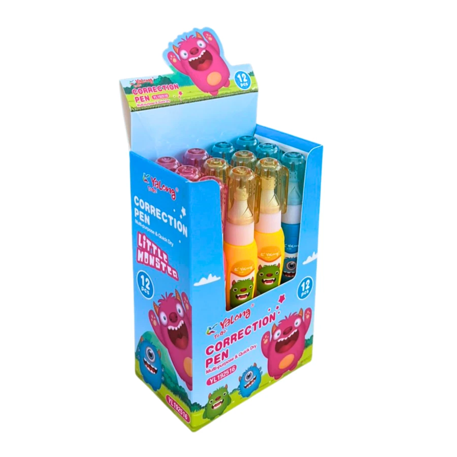 Corrector Líquido Blanco de Punta Fina Ultra Precisa de Alta Calidad – Diseñado para Correcciones Detalladas y Exactas, con Secado Rápido, Flujo Controlado, Cobertura Uniforme y Acabado Limpio, Ideal para Uso Escolar, Oficina, Papelería, Estudiantes y Profesionales - Multicolor - Ver 1