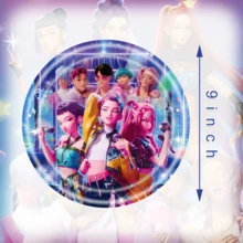 K-POP  Party Supplies Set - Includes 96 Pcs Disposable Tableware, With Banner, Tablecloth, 9-Inch And 7-Inch Plates, Cups, Cutlery And Napkins, Anime-Themed - Multicolor - View 5