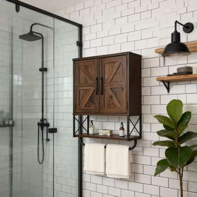 Baño Armario Almacenamiento Organizador Para Montar En La Pared