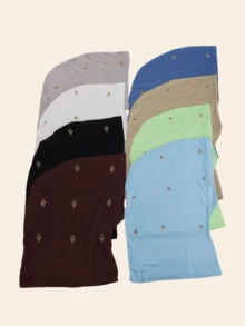 1件装女士针织头巾，弹性面料，镶嵌水钻，粘胶材质，方便日常佩戴，马来西亚时尚头巾，适合搭配穆斯林头巾服饰 - 水滴鑽頭巾 - 查看 11