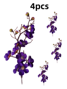 1pc/4pcs 30cm Artificial Peach Blossom & Plum Blossom Flowers, Lifelike Decor For Furniture, Desk, Office, Dining Room, Party Vase - Multicolor - View 20