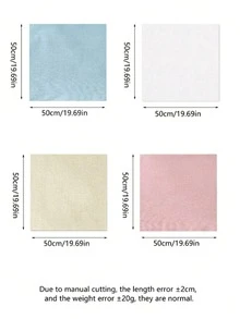 4pcs, 50*50cm Linen Imitation Fabric, 1 Pink, 1 Beige, 1 Blue, 1 White (DIY Fabric/Embroidery Cloth) - Multicolor - View 9