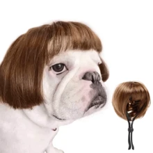Dog Costume Cat Apparel Dog Toys Curly Braids Headgear Wigs Styling Cute Funny Pet Hair Accessories Decoration For Halloween, Christmas, Parties(Flax)  Festivals Wigs Cosplay Mardi Gras - 7.08 inches - 查看 1