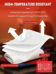 1pc 40x40 Inch Glass Fiber Fire Blanket, Emergency Fire Retardant Blanket, Flame Resistant Blanket For Home, Kitchen, School, Car, Office, Warehouse Fire Safety - Multicolor - View 4