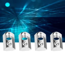 Tuercas elásticas estándar europeo, 50 pcs, 40-M8, para perfiles aluminio, acero carbono de calidad, recubrimiento de níquel, resistente a corrosión, duraderas, múltiples especificaciones, tuercas ranura en T, añadir abrazaderas sin desmontar, rosca precisa, conexión estrecha - Plateado - Ver 2