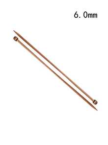 2 kim đan một đầu bằng tre, dài 35cm - Đầu thẳng, thích hợp cho người mới bắt đầu và các dự án sợi cồng kềnh - Màu cacbon hóa - Xem 15