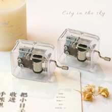 1 Pc Mini Hand Cranking Music Movement DIY Music Box Decorative Collectibles Music Available Cute Decoration Cranking Music Box Lovely Gift - Multicolor - View 4