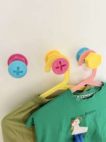 3 piezas Ganchos de tornillo multicolor, Ganchos colgantes DIY, Ganchos adhesivos sin taladro, Adecuados para manijas de inodoro, tapas de inodoro (para uñas largas), Aplicable a puertas, paredes, baños, inodoros - Multicolor - Ver 2