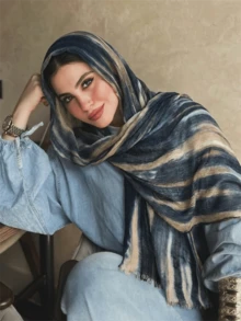 1 chiếc khăn trùm đầu nữ bằng vải rayon họa tiết cầu vồng, kiểu dáng boho thời trang có tua rua, thích hợp cho các buổi tụ họp và lễ kỷ niệm. - Khăn trùm đầu sọc nhiều màu - Xem 17