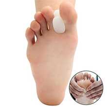 QKC 1 par de almohadillas de silicona para los dedos de los pies, unisex, herramienta de cuidado de los pies - Blanco - Ver 4