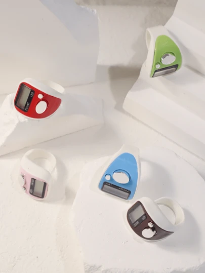 1 stuk/5 stuks/10 stuks Nieuwe telmachine, Ramadan, Kerstmis, Halloween, feestdagen, gebed, thuisgebruik, stressvermindering, training, yoga, magazijntelling, ringteller, elektronische teller, Midden-Oosters Arabisch, draagbare vingerteller, handige bediening, geschikt voor het tellen van breiwerk, gebedstelling, stappenteller