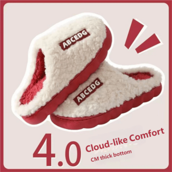 Women's Fluffy Slip-On Slippers, Comfortable Indoor House Slippers With Thick Warm Lining For Winter