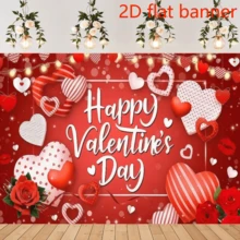 Bannière de fond pour la Saint-Valentin, thème de cœur et de rose rouge. Convient pour les décorations de fête de la Saint-Valentin - Multicolore - Voir 11