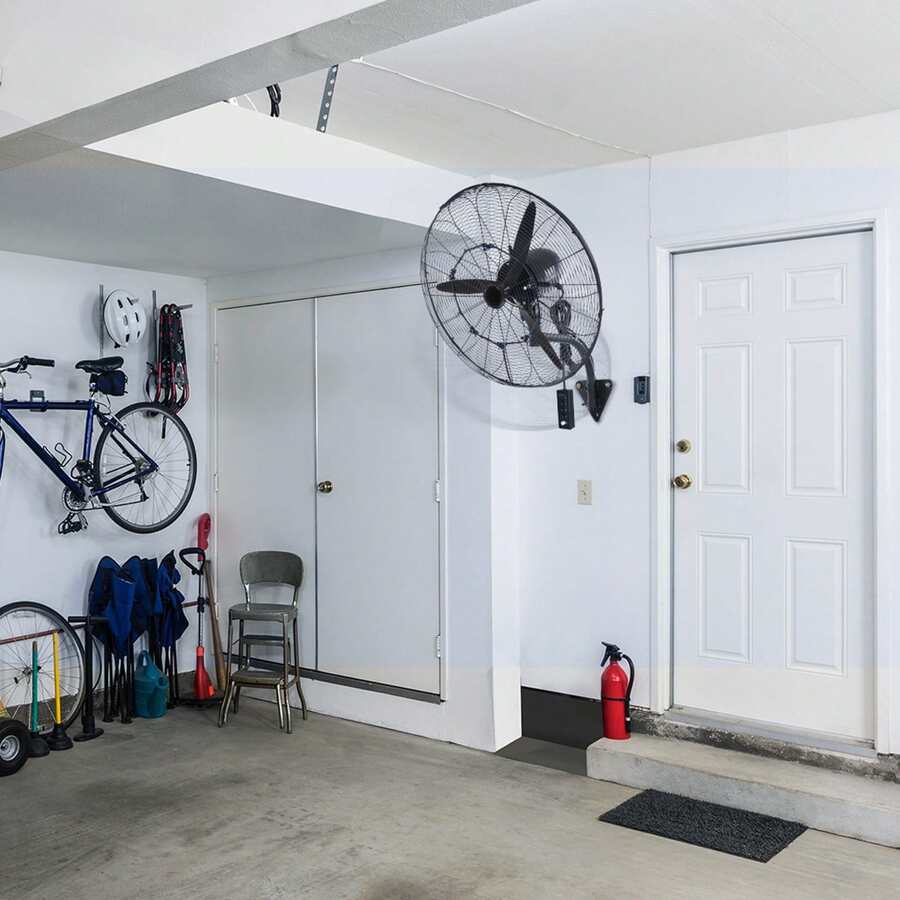 24 Inch Wall-Mount Misting Fan, 3-Speed IP44 Waterproof Oscillating Wall Fan, Max. 7000 CFM Wall Mounted Fan For Outdoor, Commercial, Residential, Greenhouse, Workshop, Patio, Black, ETL Listed - Xem 1