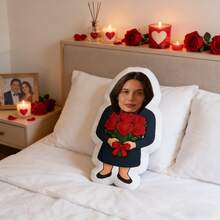 1 Personalized Pillow - Customized Face, Two Styles. Unique And Breathable, Suitable For Her, Him, It, Boyfriend, Girlfriend, Dad, Mom, Family, Friends, Anniversary, Mother's Day, Birthday, Valentine's Day, Christmas, Halloween, Graduation Ceremony, Father's Day, Wedding, Housewife, Sofa, Bed, Car, Tea Room, Bedroom, Bathroom, Living Room, Dining Room - Women's - View 3