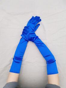 1 Pair Extended Satin Elastic Gloves, Retro Party Women's Fashion Long Gloves, Cosplay Party Wedding Gloves