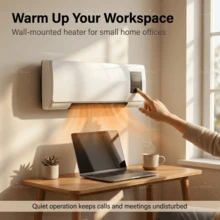 Wall-Mounted 2-In-1 Indoor Air Comfort Unit, Portable Fast Airflow With Warm & Cool Modes, Quiet Low-Noise Operation, Room Climate Solution For Bedroom, Small Spaces, Dorms, Offices & Year-Round Home Comfort - White - View 3