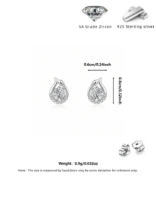 S925 Sterling Silver Shiny Zirconia Snake Stud Earrings, 5A Zirconia French Ear Bone Stud, Hypoallergenic Ear Piercing Care, Valentine's Day Birthday Gift With Jewelry Box - Silver - View 11