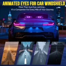 Ojos de Parabrisas LED para Coche/Camión - Tiras Ojo de Diablo con Patrones Dinámicos, Control por App y Mando a Distancia, Resistente al Agua IP65, Alimentación USB, Instalación Fácil (2 Unidades) - 1664-9,2 * 37,4 cm-2 piezas - Ver 8