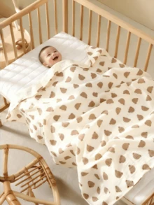 1pc Crepe Baby Swaddle Blanket Stroller Wind Cover Blanket Baby Swaddle Blanket Delivery Room Swaddle Sheer Baby Receiving Blanket (For Boys & Girls) Swaddle Wrap Infant Wrap Unisex Newborn Gauze Swaddle Blanket Bedding Baby Bath Towel Cover Blanket Light Blanket - Bear Head - View 10