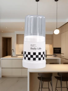 1pc Adjustable Wall-Mounted Chopstick Holder With Cover - Space-Saving Dustproof Cutlery Storage Box For Spoons, Forks, Knives - Plastic Kitchen Organizer, Compact Design Fits Tight Spaces, Thoughtful Accessory (Plaid Pattern)