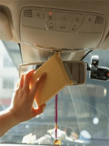 1pc High Quality Multi-Functional Car Wash Sponge Block, Non-Woven Double-Sided Plush Sponge Block, Suitable For Car Glass Cleaning, Defogging, Waxing, Car Washing, Interior Cleaning - Multicolor - View 3