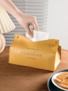 Caja de pañuelos de lujo nórdica de 5*8.6 pulgadas de cuero, adecuada para la sala de estar, la cocina, el dormitorio, el vestíbulo, el almacenamiento del coche, soporte de pañuelos minimalista elegante y lindo, ideal para regalos de vacaciones, cumpleaños, todo el año - Multicolor - Ver 3