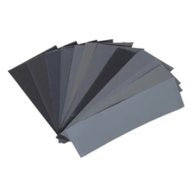 Papel de lija agua/seco 14pcs, para pulir madera/metal, granos 120#-3000#, uso dual húmedo/seco, efecto lijado excelente, aplicación amplia, material resina premium, duradero y eficiente, tamaño pequeño y peso ligero, fácil almacenar y transportar para trabajo. - Negro - Ver 5