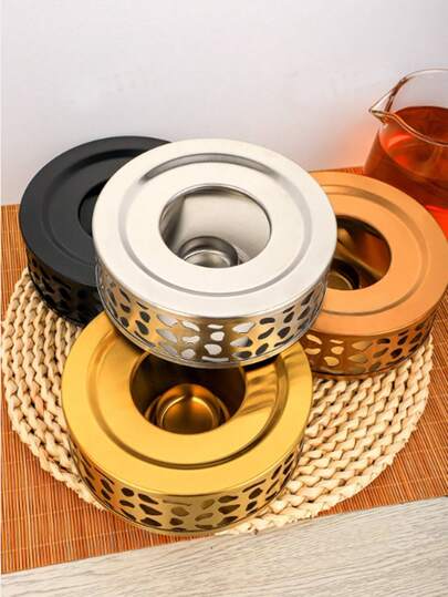 1pc Stainless Steel Tea Pot Warmer, Premium Tea Accessories, Ideal Gift, Thick Stainless Steel, Stainless Steel Tea Set, Tea Pot Warmer, Metal Tea Pot Heater, Stainless Steel Candle Holder. Suitable For Glass, Steel And Ceramic Teapots And Other Heat-Resistant Containers. Can Be Used To Warm Tea, Coffee And Milk. Universal Teapot Warmer.