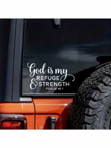 Vinyl Sticker - "God Is My Refuge And Strength" Psalm 46:1 - Waterproof, Easy To Apply, Suitable For Cars, Laptops, Windows - Durable, Glossy Surface, Religious Theme, Ceramic Adhesive | Glossy Surface Sticker | Waterproof Sticker - A - View 4