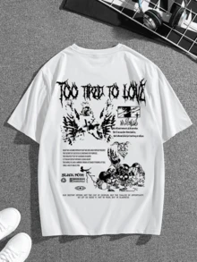 Too Love T-Shirt, Unisex Men's And Women's Blouse, 100% Cotton, Premium Top Streetwear, New Release, Immediate Shipping, Various Colors!! - 白色 - 查看 3