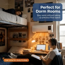 Wall-Mounted 2-In-1 Indoor Air Comfort Unit, Portable Fast Airflow With Warm & Cool Modes, Quiet Low-Noise Operation, Room Climate Solution For Bedroom, Small Spaces, Dorms, Offices & Year-Round Home Comfort - White - View 4