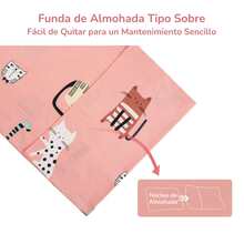 Juego de Sábanas 3 Piezas para Cama Individual Algodón Infantil - Rosa - Ver 5