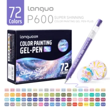 languo 72 Colours 1 Set Neutral Pen Gift Set, 1.0mm Push Nib, Stackable Colours, High Capacity Ink, Professional Painting Supplies Suitable For Wood, Stone, Glass, Metal, Plastic, School Supplies - Multicolor - View 10