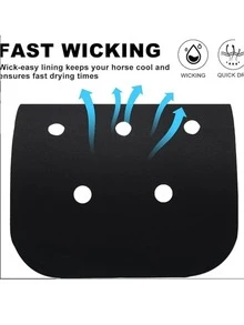 1 件装 - 双面黑色透气孔马鞍垫，马匹用品。