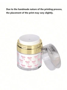 粉色蝴蝶结空瓶 - 可重复灌装的乳霜、粉底、防晒霜瓶 - 便捷真空泵瓶，适用于面霜、乳液和精华液 - 顶部按压式设计，方便携带，适合旅行。适合日常使用，是送给女性、母亲、新年或情人节的绝佳礼物。