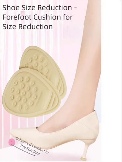 2 Pairs - Reusable Forefoot Pads For High Heels, Unisex Cushion Inserts To Reduce Shoe Size, Prevent Friction, Suitable For High Heels, Men's Dress Shoes, Casual/Formal Occasions, All Seasons