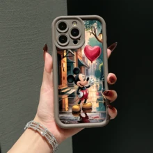 Disney Mickey Mouse Patterned Phone Case Featuring A Heart Balloon Design. Compatible With IPhone 17, 16, 15, 14, 13, 12, And 11 Pro Models, With Shockproof Protection. Ideal Gift For Family, Friends, Birthdays, Holidays, And Valentine's Day - 酒紅色 - 查看 5