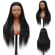 Elegant Women's Long Loose Curly Wig - Glueless, High-Density Fiber, Button Cap, Perfect For Holiday Styles & Party Looks - Natural & Black - View 4